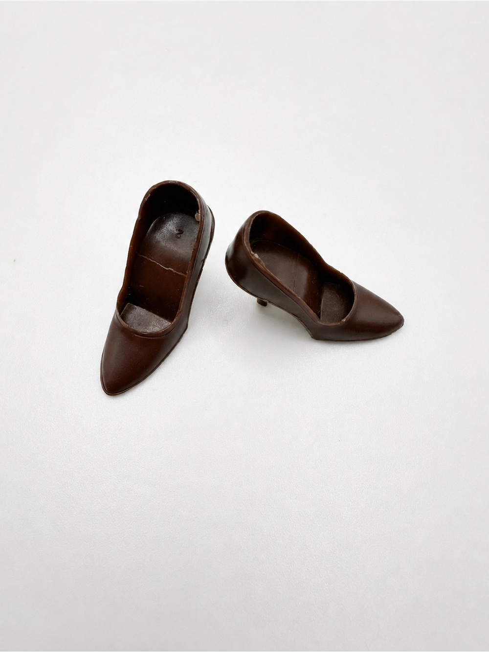 Vtg Barbie Brown Japan Closed Toe Pumps Heels Shoes #1647 Gold ‘n Glamour Mattel